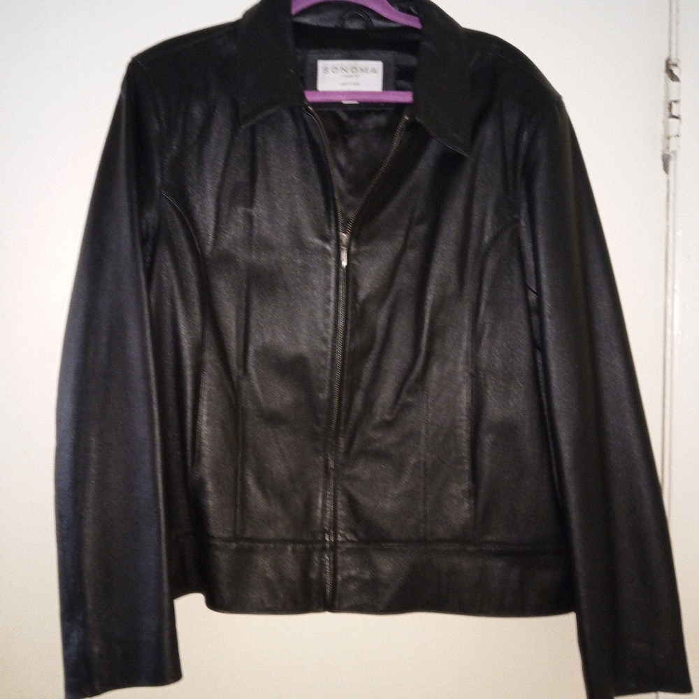 Black leather jacket